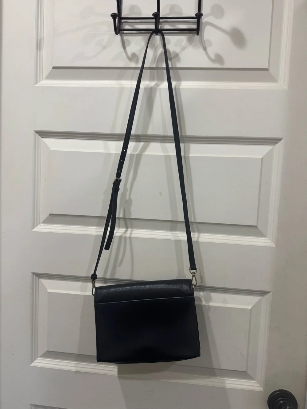 kate spade Black Saffiano Leather Crossbody with Gold Chain